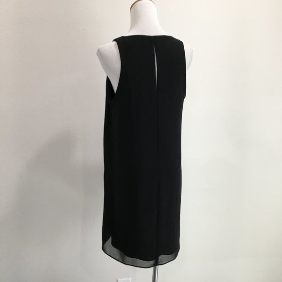 BCBGENERATION Black Multi Color Embroidery V Neck Chiffon Sleeveless Dress - Picture 8 of 9